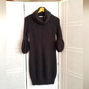VINCE gray wool cowl neck sweater dress